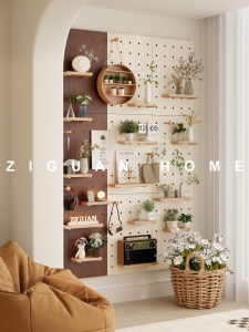 Ziguan Green Display Shelf Retro Wall Mounted Living Room Decorative Storage Rack American Country Style Rectangular Board Shelf