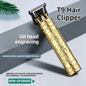 2026 T9 Hair Trimmer Men Electric Clipper Professional Cordless USB Rechargeable Carving Barbers Haircut Machine 0mm Bald Shaver