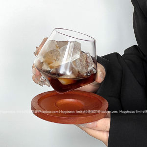 Creative Rotating Crystal Glass Coffee Cup Beverage Whiskey Glass Unstoppable round Shape Transparent Color Universal Use