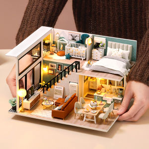 Handmade Doll House Kit Wooden 3D Puzzle Mini DollHouse Assembly Building With Furniture Kits Toys For Xmas Birthday Gifts