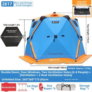 EUSSUE | Insulated Ice Fishing Tent Waterproof Winter Camping