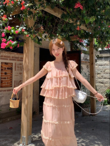 imimtuan | Bộ Áo Chiffon và Chân Váy Ngắn Có Dải Ren Ngọt Ngào