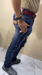 MC WISCER Celana Panjang Pria Jeans Sobek Tidak Tembus Pola Skinny Stretch Bahan Denim Melar Distro