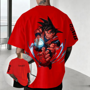 เสื้อยืดโอเวอร์ไซส์ลายการ์ตูนดราก้อนบอล โกคู สำหรับผู้ชายและผู้หญิง ผ้าฝ้าย แขนสั้น สไตล์ Y2K ลายกราฟิกแนวสตรีทแวร์ลำลอง รุ่นใหม่สำหรับฤดูร้อน