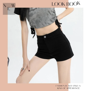 LHMonday พร้อมส่ง กางเกงยีนส์ขาสั้น งานแฟชั่นเอวสูง ใส่สวยใส่สบาย สไตส์สาวเกาหลีเกาใจ งานสีพื้นใส่แมทช์ได้กับทุกชุด คือมันเริ่ดมากแม่ ราคาคือถูกมาก สวยนะ ว่าไม่ได้