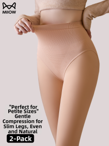 MiiOW | Slimming Tights for Petite Women High Waist Black Sheer Winter Thermal Tights