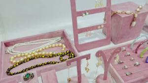 Pink DIY Jewelry Display Packaging Props Bead Necklace Ear Studs Bracelet Earrings Display Stand Rack Mannequin Bust Model