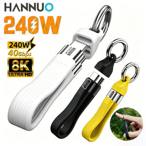 HANNUO 240W USB C Charging Cable USB4 Cable Portable Keychain 40Gbps Data Transfer Thunderbolt4 8K 60Hz Type C Cable For iPhone