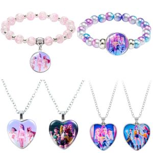 Bandai | Anime Lumi Mila Zoi Witch Hunter Beaded Bracelet Cartoon Figure Necklace Accessories Jewelry Birthday Christmas Gift