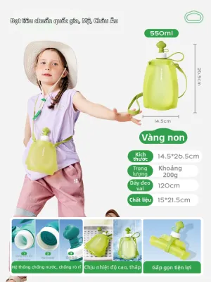 Kocotree | Bình Nước Mềm Silicone Đã Qua Kiểm Định An Toàn Thực Phẩm Cho Trẻ Em Có Thể Gập