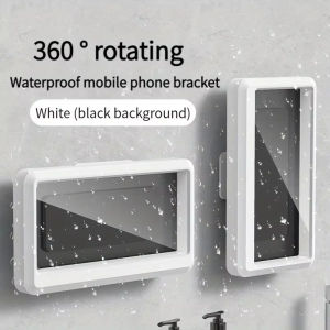 Shower Waterproof Phone Holder 360 Rotating Phone Holde Adjustable Phone Holder For Bathroom Bathtub Wall Anti For Phone Holder