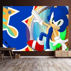 Rastar | S-Sonic the Hedgehog Photography Studio Backdrop Outdoor House Party Decoration Photo Background Curtain Back Drop