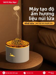 NIOYE | Máy Phun Sương Tạo Hương Có Ánh Sáng Môi Trường Với Ngọn Lửa Giả