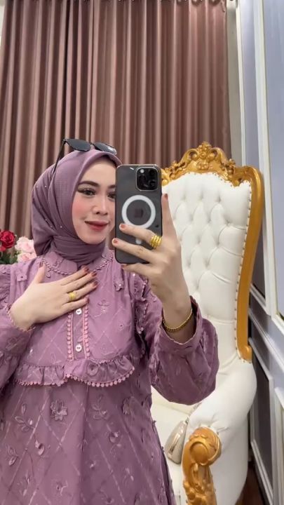 ZIFA FASHION // COD // ANINDYA DRESS KATUN BORDIR // GAMIS KATBOL LD 110CM PB 140CM // GAMIS KATUN BORDIR BOLONG KEKINIAN // BUSANA WANITA MODIS SIAP KIRIM // DRESS LEBARAN TRENDY 2025 // *MN