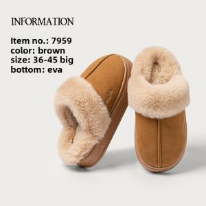 MONLEYTA | Warm Cotton Slippers Indoor Home Use For Men And Women Thick Bottom Wear Resistant Fall Winter New Style Plush Soft Soles