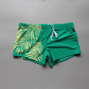 Seobean Low Waist Boxer Swimming Trunks Mens Fashion Printed Quick-Drying Tight Shorts Swimsuit Hot Spring Beach Swimming Trunks