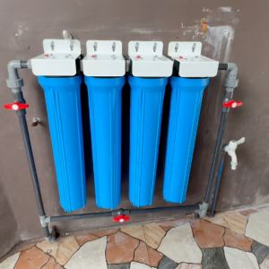 4 Stages Water Filter City Water Premium Heavy Duty Complete Set with PVC By-Pass 20" Slim Type