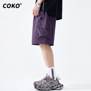 Loose Fit Casual Workwear Shorts Mens Summer Thin Quick Dry American Trendy Brand Lightweight Polyester Blend Five Inch Pants