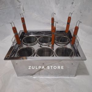 dandang mie ayam 6 lubang tanpa tempat kuah / dandang mie ayam bakso stainless