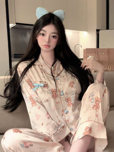 Laolao Sauce "Kitty Doll House" Original Line Young Adult Homewear Pajamas Sets Autumn Winter Japanese Satin New