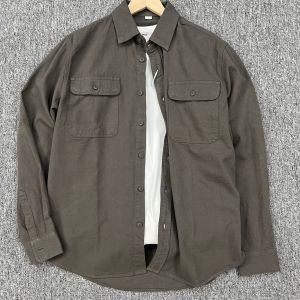 Spring and Autumn Leisure Fancy Shirt Heavy Weight Pure Cotton Workwear Shirt Style Outwear Mens Long Sleeves Retro Loose Jacket Fashion