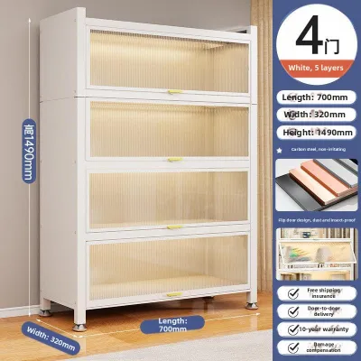 Dustproof Multi-layer Steel Bookcase With Doors