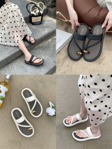 French Style Flat Bottom Sandals Womens Summer Fashion Beach Anti-slip Thong Slippers Casual Youth Daily Wear Plastic Injection Moulding
