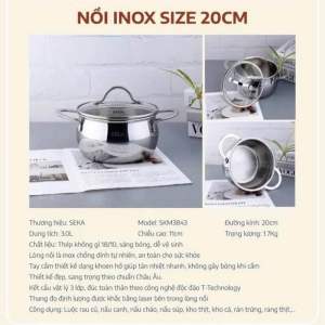 Nồi Seka Inox 304 Cao Cấp Đúc Nguyên Khối Vật Liệu Cao Cấp An Toàn Cho Sức KhoẻTương Thích Mọi Loại Bếp-Bảo Hành 12 Tháng