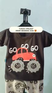 Setelan Baju bayi laki laki motif karakter Mobil Offroad usia baby 3-24 bulan/ MAX BB 12 KG