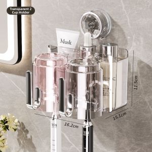 ASCOR | Suction Cup Wall Mount Toothbrush Holder Rack