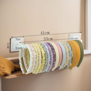 No-Drill Hair Accessories Organizer Rack for Home Dormitory Plastic Hair Clamps Hair Bands Storage Holder Wall Mounted