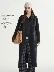 DUSHU | Elegant Notch Collar Yak Fleece Winter Coat