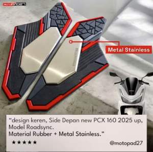 Stiker Samping Depan PCX 160 2025 Up Rubber Stainless Premium Motopad27 - Motorcycle