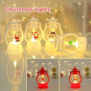 Lampu Lentera Natal Christmas LED Desain Merah Putih Santa Claus Merry Christmas Untuk Dekorasi Natal Kualitas Terbaik Souvenir