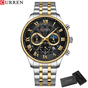 CURREN | CURREN 8427 Fashion Sports Chronograph Wristwatches for Men Stainless Steel Strap Watches with Auto Date