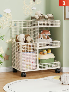 QINQI | Childrens Toy Storage Rack Mobile Sorting Plush Toy Shelf