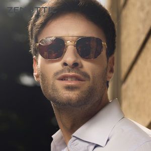 ZENOTTIC Fashion Hexagon Pilot Polarized Sunglasses for Men & Women - Vintage Fashion Double Bridge Metal UV400 Protection Shade
