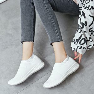 Summer Women Slip On Shoes Breathable Flats Casual Shoes Fashion Rubber Walking Loafers