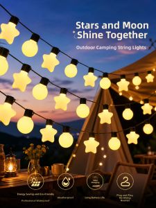 ANQIYUE | Solar Waterproof Outdoor Star and Moon Lights for Garden Landscape Decoration