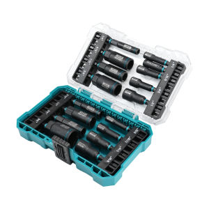 17pcs SAE Magnetic Nut Driver Set Impact Nut Driver Deep Nut Driver Set Impact Driver Bit Set with Box for Car Repair