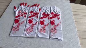 41 cm Sarung Tangan Kuku Palsu All size Kuku Cakar Panjang Blood Merah Pesta Cosplay