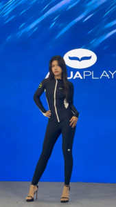 AquaPlay Womens UPF50+ Rashguard Padded Cups Long-Sleeve Swimsuit Trendy Stylish Design | Quick-Dry Slimming for Surfing Beach Vacation Water Sports