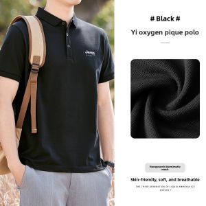 JEEP SPIRIT | Short Sleeve Mens POLO Shirt with Turn-down Collar