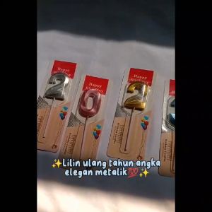 Lilin Angka Ulang Tahun Elegan Warna Metalik Ukuran Besar | Birthday Number Candle