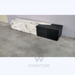 Wfurniture Light Luxury 6.5 Feet TV cabinet Marble Pattern/ 200cm Almari TV/ 6.5Kaki Kabinet TV/Rak tv kayu/ TV Console