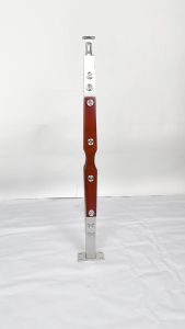 Tiang Railing Tangga Kombinasi Jari-Jari Double Plat Kayu SUS 201 Doff