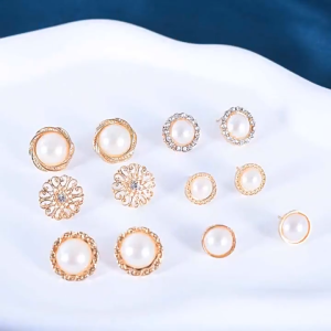 6 Pairs Tiny Stud Earrings Set for Women Elegant Crystal Rhinestone & Pearl Mini Ear Studs Delicate Simple Design Fashion Jewelry Accessories Versatile Daily Wear for Dating Party Great Birthday Holiday Gift for Her