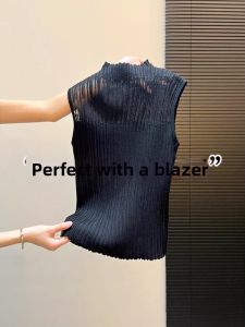 Lace Cutout Halter Vest Tank Top Sleeveless Summer Outerwear High Collar