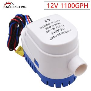 12V Automatic Boat Bilge Pump1100GPH Electric Marine Motor Water Exhaust Auto Submersible Sump Seaplane With Switch