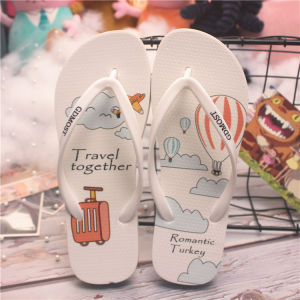 Summer Flat Bottomed Womens Thong Slippers Pure Gel Beach Anti-Slip Student Flip Flops Trendy Korean Style Sandals PVC Material